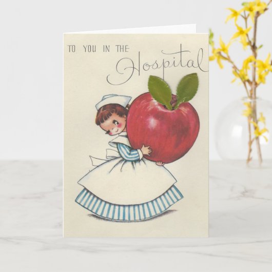 ヴィンテージの病院の滞在 カード (黄色い花)