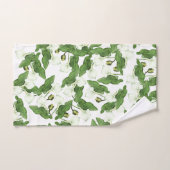 ヴィンテージの白いオランダカイウユリの花のBathタオルセット バスタオルセット (ハンドタオル)