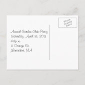 ヴィンテージの白いバイオレット インビテーションポストカード (裏面)