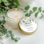 ヴィンテージの白いバラと緑の結婚葉 ラウンドシール