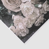 ヴィンテージの白いバラのカーネーションのベビーの呼吸 薄葉紙 (詳細)