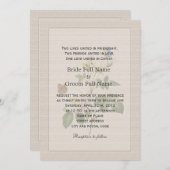 ヴィンテージの白いバラの花クリスチャン結婚ズ 招待状 (正面/裏面)