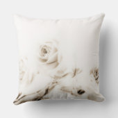 ヴィンテージの白いバラの花 クッション (裏面)