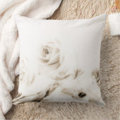 ヴィンテージの白いバラの花 クッション (ブランケット)