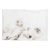 ヴィンテージの白いバラの花 枕カバー (裏面)