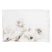 ヴィンテージの白いバラの花 枕カバー (正面)