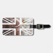 ヴィンテージの白いバラの英国国旗イギリス(イギリス)の旗 ラゲッジタグ (正面横)