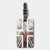 ヴィンテージの白いバラの英国国旗イギリス(イギリス)の旗 ラゲッジタグ (正面縦)