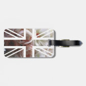 ヴィンテージの白いバラの英国国旗イギリス(イギリス)の旗 ラゲッジタグ (裏面横)