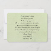 ヴィンテージの白いバラの黒いフレーム 招待状 (裏面)