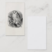 ヴィンテージの白いフクロウの鳥のパーソナライズなフクロウの鳥 名刺 (正面/裏面)