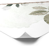 ヴィンテージの白いフローラ結婚の歓迎サイン ポスター (角)