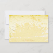 ヴィンテージの白いプルメリアアイビーの黄色のRSVPカード 出欠カード (裏面)