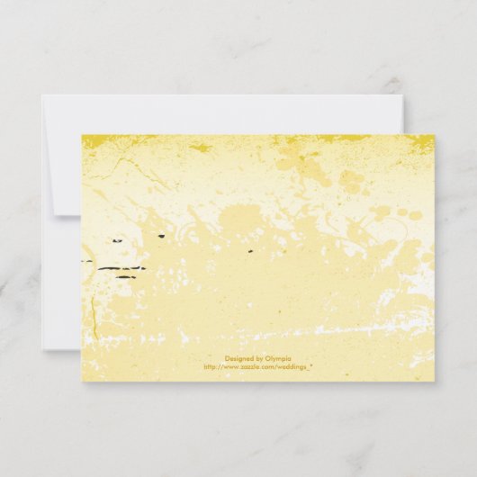 ヴィンテージの白いプルメリアアイビーの黄色のRSVPカード 出欠カード (裏面)