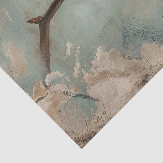 ヴィンテージの白いマグノリアの花のデコパージュ 薄葉紙 (詳細)