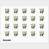 ヴィンテージの白いモクレンの花の開花 ラウンドシール (シート)
