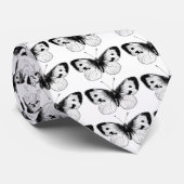 ヴィンテージの白いモンシロチョウのイラストレーション ネクタイ (ロール)