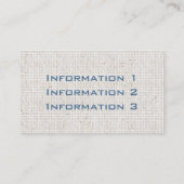 ヴィンテージの白いリネン名刺 名刺 (裏面)