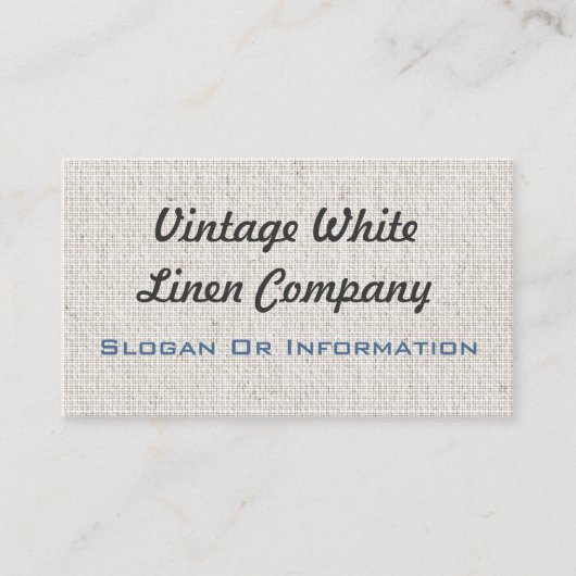 ヴィンテージの白いリネン名刺 名刺 (正面)