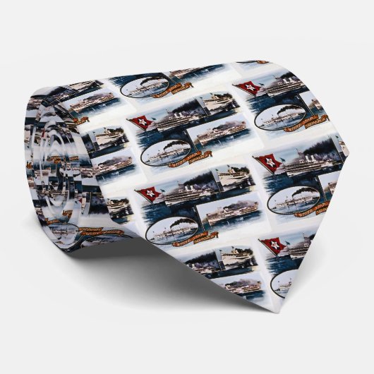 ヴィンテージの白い星の艦隊の乗客の汽船 ネクタイ (ロール)