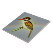 ヴィンテージの白い耳のパフと虹の空 タイル (側面)