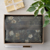 ヴィンテージの白い花の絵を描間 薄葉紙 (ギフト)