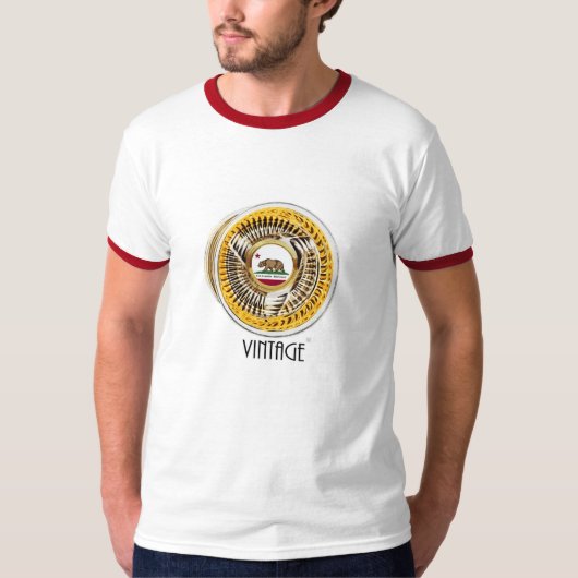 ヴィンテージの白くか赤い信号器のTシャツ Tシャツ (正面)
