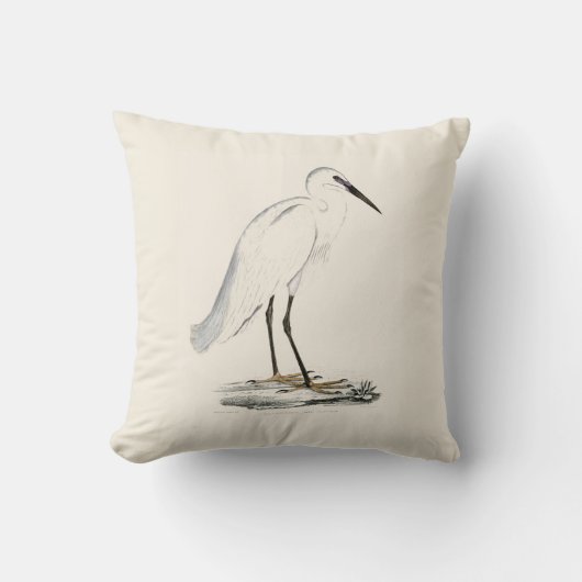 ヴィンテージの白く黒くエレガントな鷲の鳥 クッション (正面)