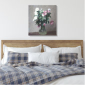 ヴィンテージの白とピンクのツバメ キャンバスプリント (インサイチュ (寝室))