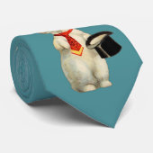 ヴィンテージの白のウサギ ネクタイ (ロール)