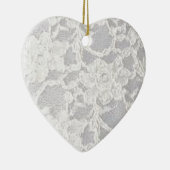 ヴィンテージの白のレース セラミックオーナメント (右)