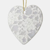 ヴィンテージの白のレース セラミックオーナメント (左)