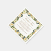 ヴィンテージの白フローラおもしろいの結婚事実 スタンダードカクテルナプキン (角)