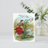 ヴィンテージの白鳥の女性 ポストカード (スタンド正面)