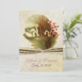 ヴィンテージの白鳥の結婚式招待状 招待状 (スタンド正面)