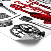 ヴィンテージの白黒と赤 ポスター (角)