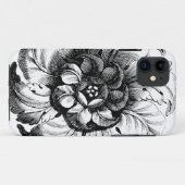 ヴィンテージの白黒のモダンな花のデザイン Case-Mate iPhoneケース (裏面(横))