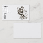 ヴィンテージの白黒の人魚のスケッチ 名刺 (正面/裏面)