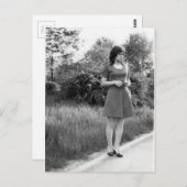 ヴィンテージの白黒の女の子の写モダン真 ポストカード (正面/裏面)