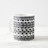 ヴィンテージの白黒の柄d コーヒーマグカップ (正面左)