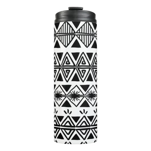 ヴィンテージの白黒の柄d タンブラー (正面)