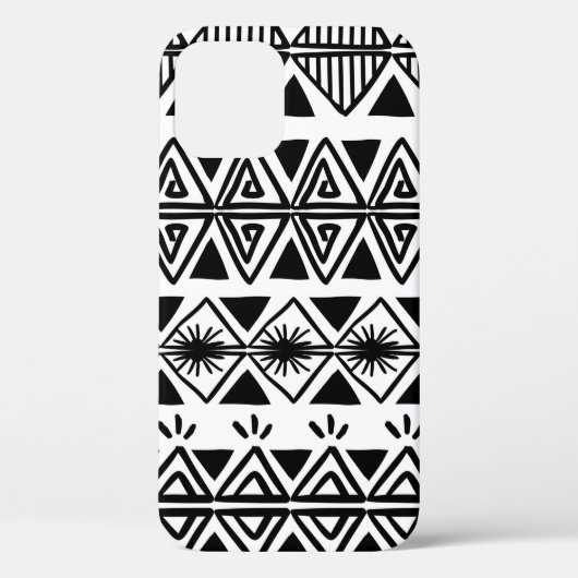 ヴィンテージの白黒の柄d Case-Mate iPhoneケース (裏面)
