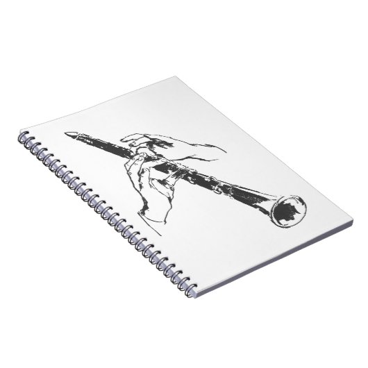 ヴィンテージの白黒はクラリネットの中枢神経刺激剤グッドマンを渡します ノートブック (右側)