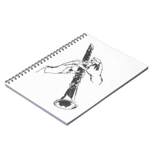 ヴィンテージの白黒はクラリネットの中枢神経刺激剤グッドマンを渡します ノートブック (左側)