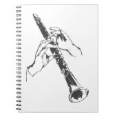 ヴィンテージの白黒はクラリネットの中枢神経刺激剤グッドマンを渡します ノートブック (正面)