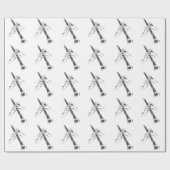 ヴィンテージの白黒はクラリネットの中枢神経刺激剤グッドマンを渡します ラッピングペーパー (フラット)