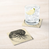 ヴィンテージの白黒コンシュの貝 スクエアペーパーコースター (インサイチュ)