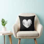 ヴィンテージの白黒ハートの装飾用クッションのクッション クッション (椅子)
