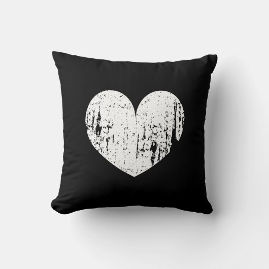 ヴィンテージの白黒ハートの装飾用クッションのクッション クッション (正面)