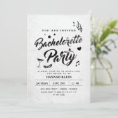ヴィンテージの白黒バチェロレッテの招待状 招待状 (スタンド正面)